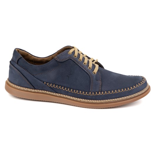 Buty Męskie Skórzane Casual Model 313GT granatowe ze sklepu butyolivier w kategorii Buty zimowe męskie - zdjęcie 178454839