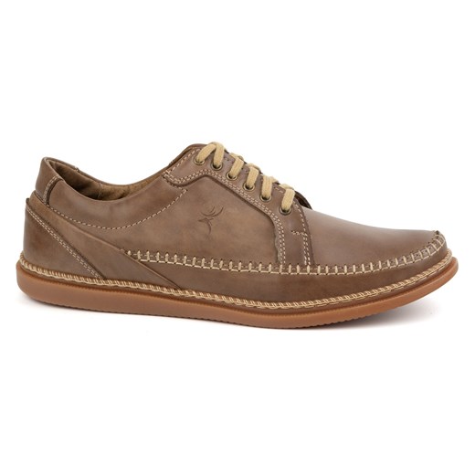 Buty Męskie Skórzane Casual Model 313GT jasno brązowe ze sklepu butyolivier w kategorii Buty zimowe męskie - zdjęcie 178454898