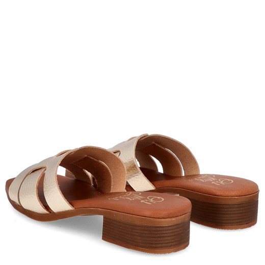 Klapki damskie Oh! My Sandals złote bez zapięcia
