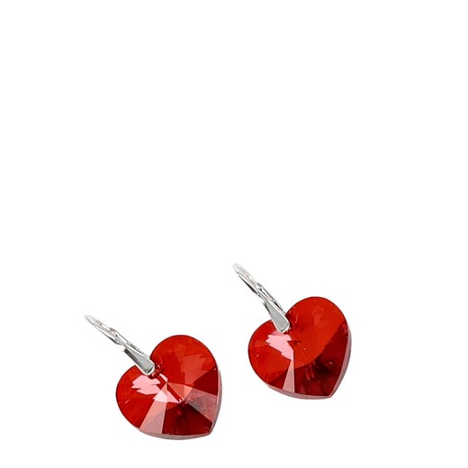 Kolczyki srebrne Swarovski SERCE 14mm  - TYMOTEO LOVE RED MAGMA ze sklepu Tymoteo.pl - sklep obuwniczy w kategorii Kolczyki - zdjęcie 178456905