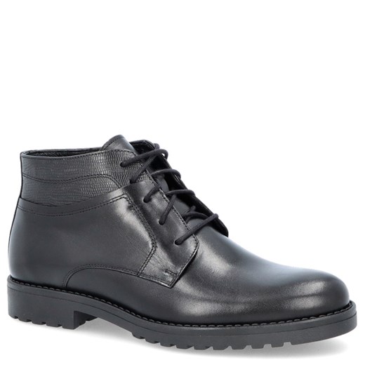 Skórzane buty męskie za kostkę - TAPI F-2446 CZARNE ze sklepu Tymoteo.pl - sklep obuwniczy w kategorii Buty zimowe męskie - zdjęcie 178457125