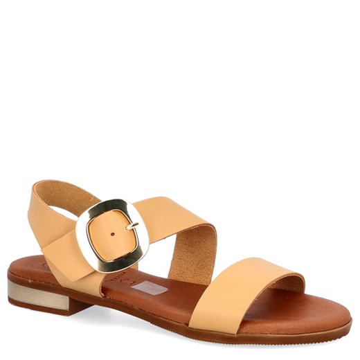 Eleganckie sandały ze skóry - OH! MY SANDALS 5333 BEŻOWE ze sklepu Tymoteo.pl - sklep obuwniczy w kategorii Sandały damskie - zdjęcie 178463156