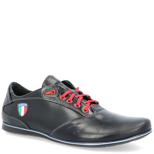Skórzane buty casual - KENT 511I CZARNE ze sklepu Tymoteo.pl - sklep obuwniczy w kategorii Półbuty męskie - zdjęcie 178472257