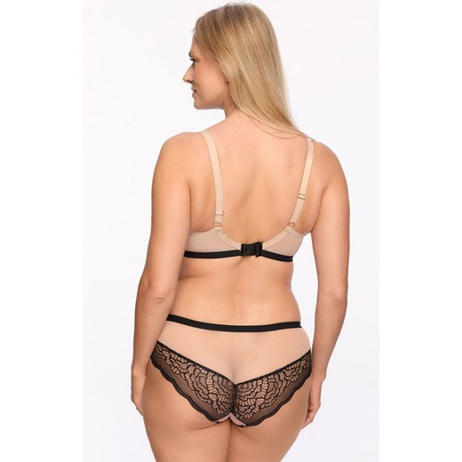 Gaia biustonosz półusztywniany semi-soft Nathalie Art.1286, Kolor czarno-beżowy, Rozmiar 80B, Gaia ze sklepu Intymna w kategorii Biustonosze - zdjęcie 178477706