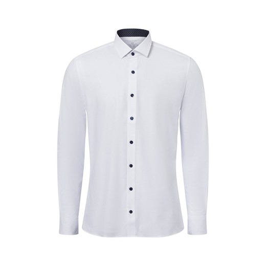 Finshley & Harding Koszula męska Mężczyźni Super Slim Fit Bawełna biały jednolity ze sklepu vangraaf w kategorii Koszule męskie - zdjęcie 178480937