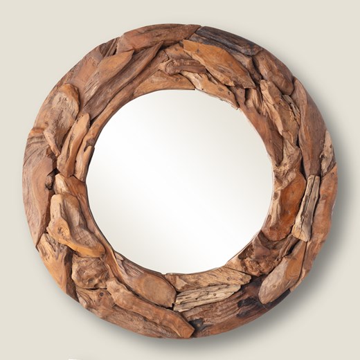 Lustro Driftwood ⌀100 cm ze sklepu dekoria.pl w kategorii Lustra - zdjęcie 178481187