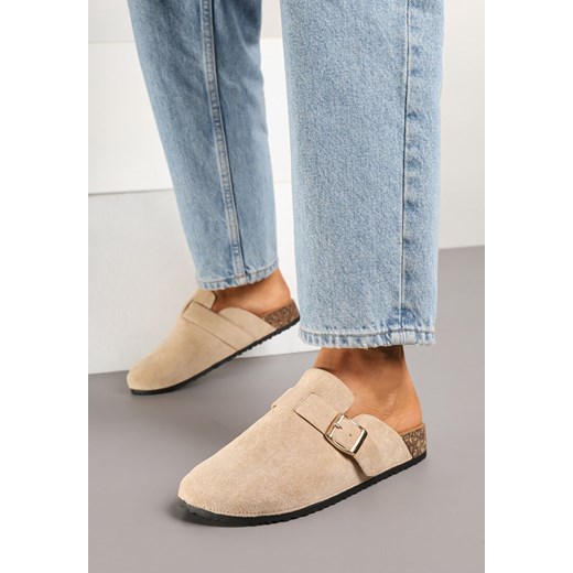 Renee klapki damskie casual na płaskiej podeszwie bez zapięcia 