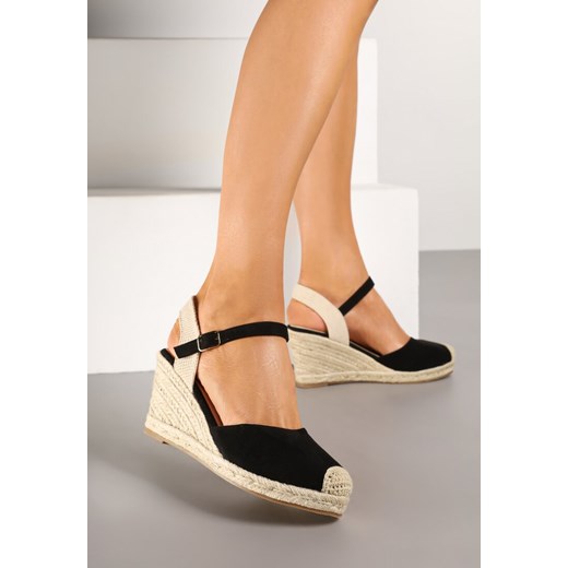 Espadryle damskie Renee na koturnie z klamrą