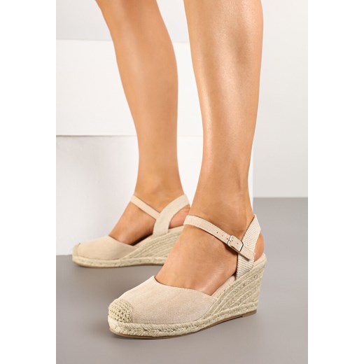 Espadryle damskie beżowe Renee na wiosnę eleganckie 