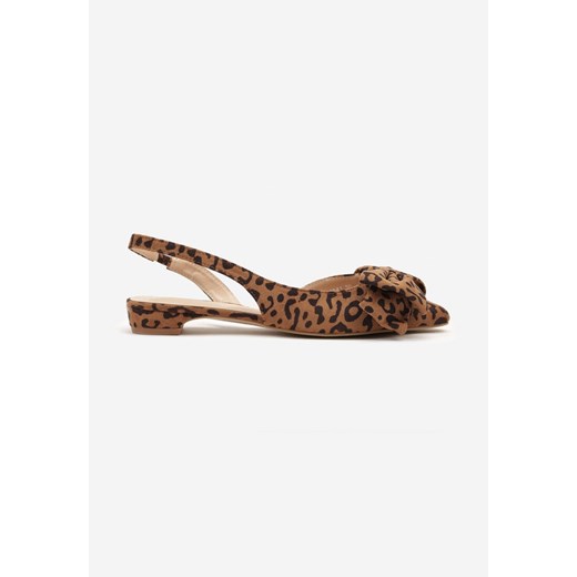 Panterkowe Sandały na Płaskiej Podeszwie Slingback z Kokardą Leavindra Renee 41 renee.pl okazja