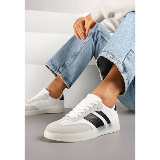 Białe Klasyczne Sneakersy Tenisówki na Półprzezroczystej Podeszwie Niniel ze sklepu renee.pl w kategorii Buty sportowe damskie - zdjęcie 178489079