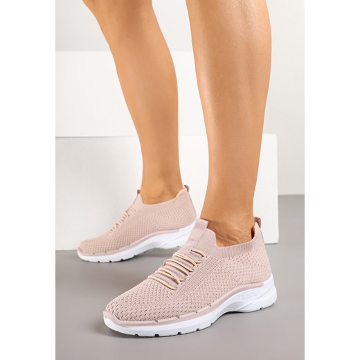 Różowe Wsuwane Buty Sportowe Sneakersy z Imitacją Sznurówek Tatanoris ze sklepu renee.pl w kategorii Buty sportowe damskie - zdjęcie 178489499