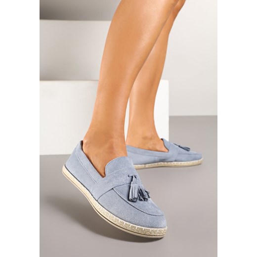 Jasnoniebieskie Espadryle przed Kostkę z Ozdobnymi Chwostami Marilsa ze sklepu renee.pl w kategorii Espadryle damskie - zdjęcie 178489835