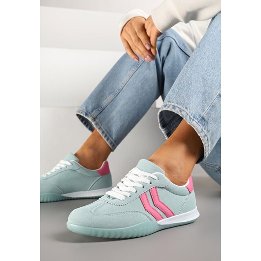 Jasnozielone Sneakersy w Stylu Tenisówek z Paskami na Boku Cholewki Aitoria ze sklepu renee.pl w kategorii Buty sportowe damskie - zdjęcie 178490147