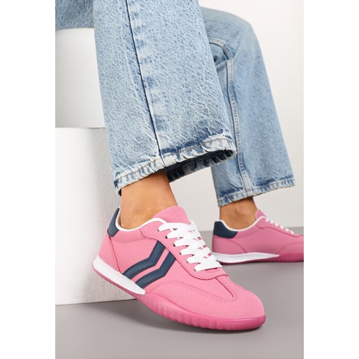 Różowe Sneakersy w Stylu Tenisówek z Paskami na Boku Cholewki Aitoria ze sklepu renee.pl w kategorii Buty sportowe damskie - zdjęcie 178490159