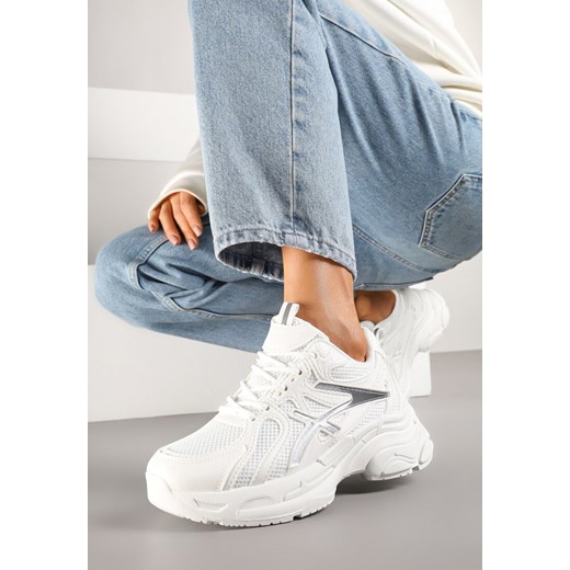 Białe Sneakersy z Ozdobnymi Paskami Xerraza ze sklepu renee.pl w kategorii Buty sportowe damskie - zdjęcie 178490177