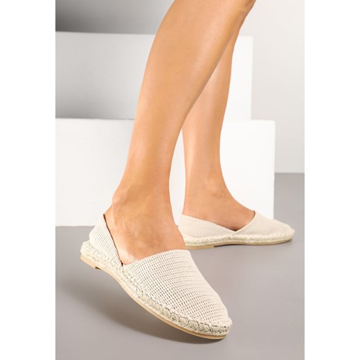 Jasnobeżowe Espadryle  Ozdobione Wyciętą Cholewką i Plecionką Wommea ze sklepu renee.pl w kategorii Espadryle damskie - zdjęcie 178490657