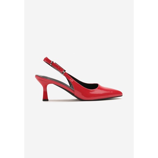 Czerwone Sandały Slingback na Kaczuszce z Lakierowanym Wykończeniem Annive Renee 38 promocyjna cena renee.pl