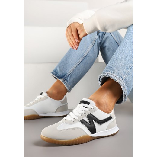 Szaro-Czarne Sneakersy Klasyczne Tenisówki Istia ze sklepu renee.pl w kategorii Buty sportowe damskie - zdjęcie 178491287