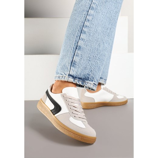 Biało-Czarne Casualowe Sneakersy Typu Kultowe Tenisówki Ablerri ze sklepu renee.pl w kategorii Buty sportowe damskie - zdjęcie 178492709