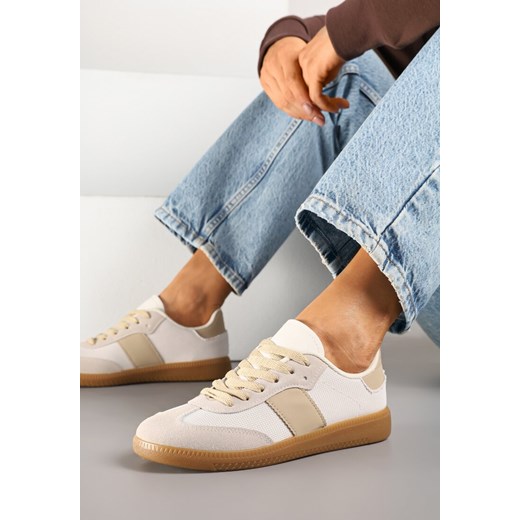Beżowe Sneakersy Tenisówki w Kultowym Stylu Neolithaen ze sklepu renee.pl w kategorii Buty sportowe damskie - zdjęcie 178493477