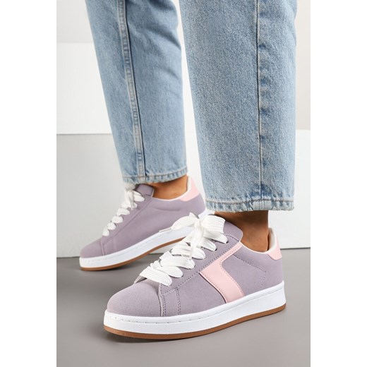 Fioletowe Sneakersy z Geometrycznym Motywem Taniffia ze sklepu renee.pl w kategorii Buty sportowe damskie - zdjęcie 178493717