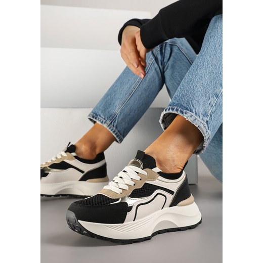 Czarne Sneakersy Streetwearowe na Piankowej Podeszwie Aillifia ze sklepu renee.pl w kategorii Buty sportowe damskie - zdjęcie 178493735