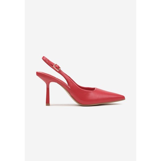Czerwone Klasyczne Sandały Szpilki Slingback ze Szpiczastym Noskiem Saniffia ze sklepu renee.pl w kategorii Czółenka - zdjęcie 178495009