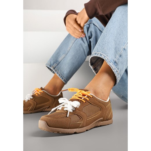 Brązowe Sneakersy z Podwójnymi Sznurówkami Terfitra ze sklepu renee.pl w kategorii Buty sportowe damskie - zdjęcie 178495546