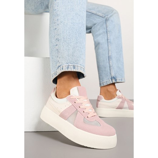 Różowe Sneakersy Typu Kultowe Tenisówki na Grubej Podeszwie Nanessa ze sklepu renee.pl w kategorii Buty sportowe damskie - zdjęcie 178496197