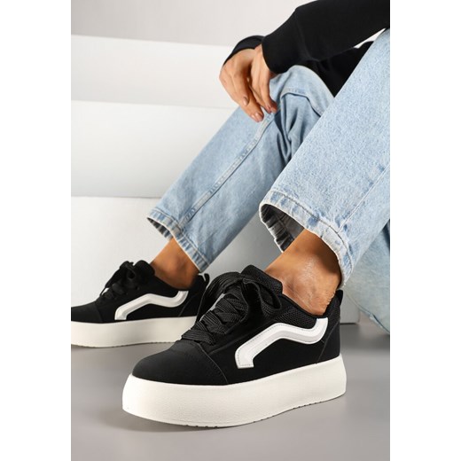 Czarne Sneakersy Kultowe Tenisówki na Grubej Podeszwie Nurisora ze sklepu renee.pl w kategorii Buty sportowe damskie - zdjęcie 178496209