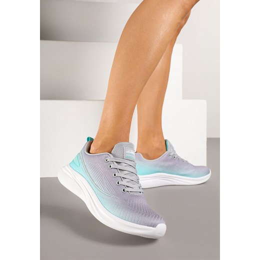 Szaro-Miętowe Buty Sportowe Sneakersy Siateczkowe na Podeszwie z Pianki Rellica ze sklepu renee.pl w kategorii Buty sportowe damskie - zdjęcie 178496299