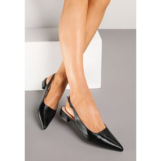 Czarne Sandały Typu Slingback ze Szpiczastym Noskiem Pilliane ze sklepu renee.pl w kategorii Czółenka - zdjęcie 178497349