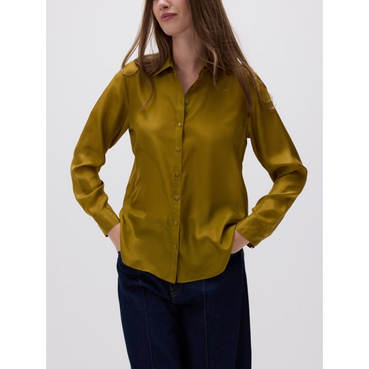 Reserved - Koszula z jedwabiu - oliwkowy ze sklepu Reserved w kategorii Koszule damskie - zdjęcie 178499359