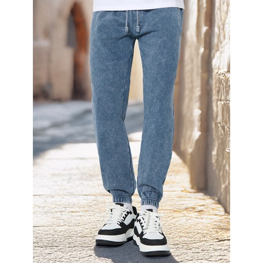 Sinsay - Spodnie regular fit - niebieski Sinsay M Sinsay