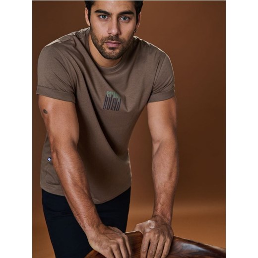 Sinsay - Koszulka - brązowy ze sklepu Sinsay w kategorii T-shirty męskie - zdjęcie 178502598