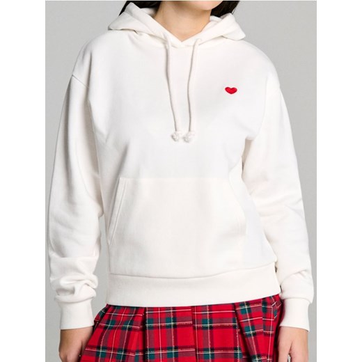 Sinsay - Bluza z kapturem z motywem walentynkowym - kremowy ze sklepu Sinsay w kategorii Bluzy damskie - zdjęcie 178502808