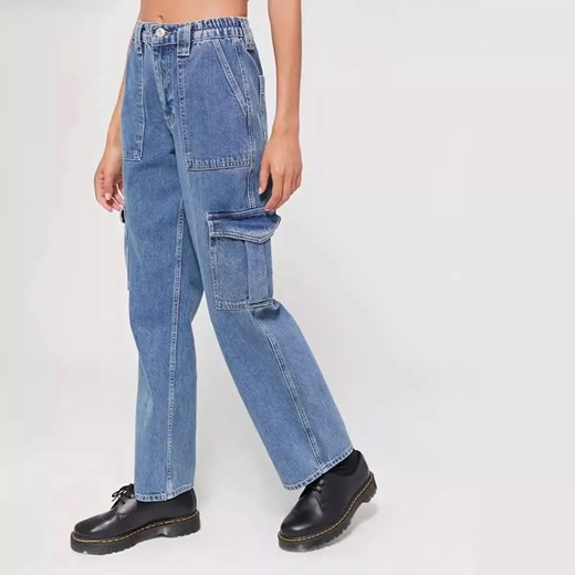 Damskie jeansy w stylu bojówek - Niebieski XXXS ze sklepu Intimica.pl w kategorii Jeansy damskie - zdjęcie 178505488