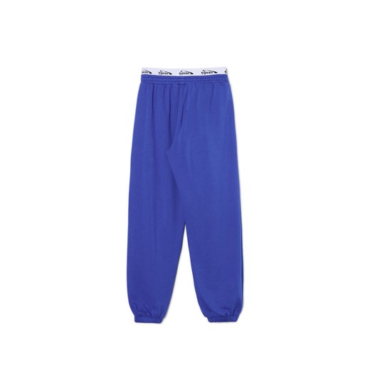 Cropp - Niebieskie dresowe joggery z nadrukiem - granatowy Cropp L Cropp