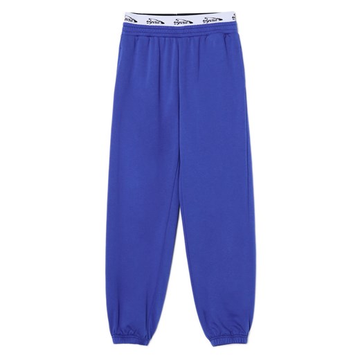 Cropp - Niebieskie dresowe joggery z nadrukiem - granatowy Cropp M Cropp