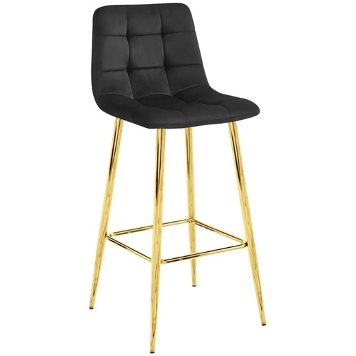 Czarny metalowy hoker glamour C4-F40 ze sklepu Edinos.pl w kategorii Hokery - zdjęcie 178514797