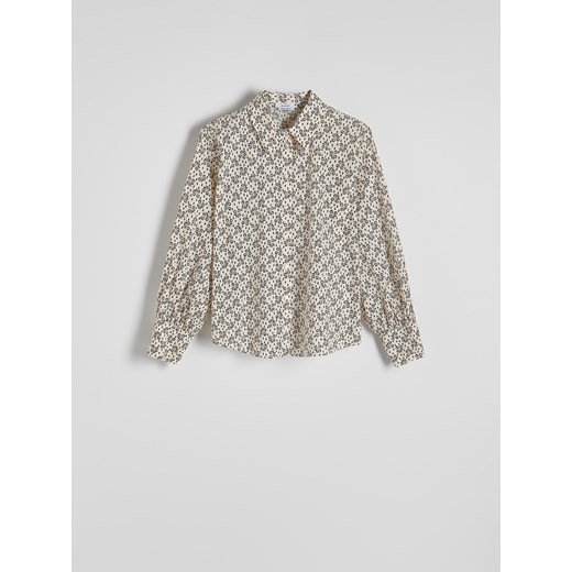 Reserved - Wzorzysta bawełniana koszula - czarny Reserved XS Reserved