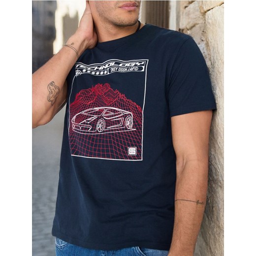Sinsay - Koszulka - granatowy ze sklepu Sinsay w kategorii T-shirty męskie - zdjęcie 178528955