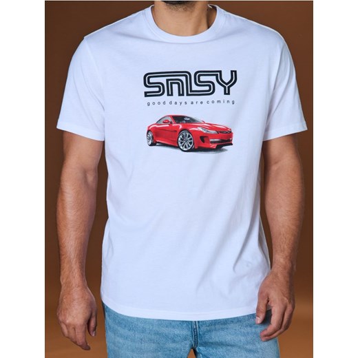 Sinsay - Koszulka z nadrukiem - biały ze sklepu Sinsay w kategorii T-shirty męskie - zdjęcie 178528956