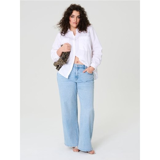Sinsay - Jeansy wide leg high waist - niebieski ze sklepu Sinsay w kategorii Jeansy damskie - zdjęcie 178528959