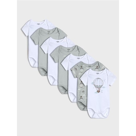 Sinsay - Body z motywem balonu 7 pack - biały ze sklepu Sinsay w kategorii Odzież dla niemowląt - zdjęcie 178528999