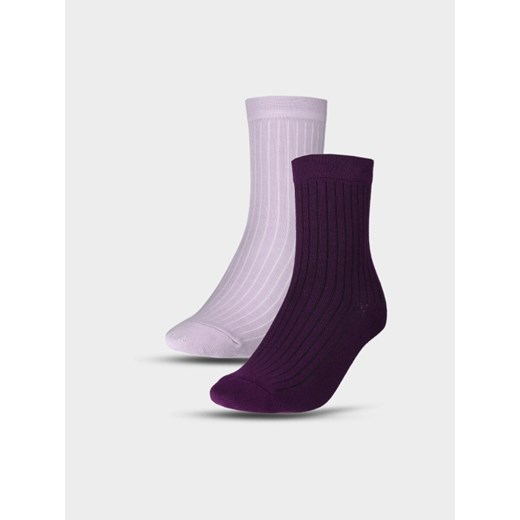 Damskie skarpetki casual (2-pack) 4F 4FWSS25USOCF375 - multikolor ze sklepu Sportstylestory.com w kategorii Skarpetki damskie - zdjęcie 178529816