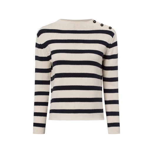 Weekend Max Mara Sweter damski z dzianiny - Maglia Kobiety Bawełna écru w paski ze sklepu vangraaf w kategorii Swetry damskie - zdjęcie 178530408