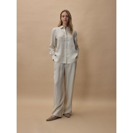 Reserved - Lniana koszula - beżowy Reserved S Reserved