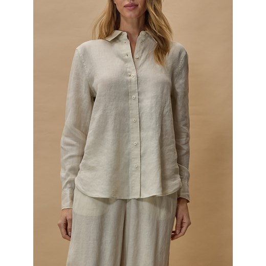 Reserved - Lniana koszula - beżowy Reserved M Reserved